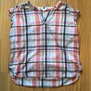 Northern Reflections Pink and Black Plaid Blouse